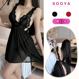 Váy Ngủ Ren Sooya Cao Cấp Sexy Quyến Rũ, Kèm Quần Chip Xinh - Chất Liệu Mềm Mại, Thoải Mái N016