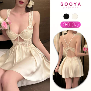 Đầm Ngủ Sexy 2 Dây Cao Cấp, Váy Mặc Nhà Gợi Cảm Quyến Rũ, Có Đệm Mút Full Size Sooya N017