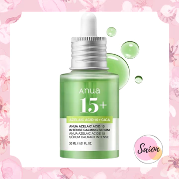 ANUA Azelaic Acid 15 Intense Calming Serum 30ml Beauty Serum Oil Water Balance Sebum Pore Care Cica High Density Serum Azelaic Serum Combination Skin Oily Skin Skin Care Korean Serum Korean Cosmetics 