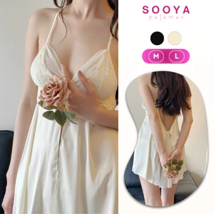 Váy Ngủ Sexy Lụa Cao Cấp, Đầm Mặc Nhà Gợi Cảm Quyến Rũ, Kèm Quần Chip Xinh Sooya N024