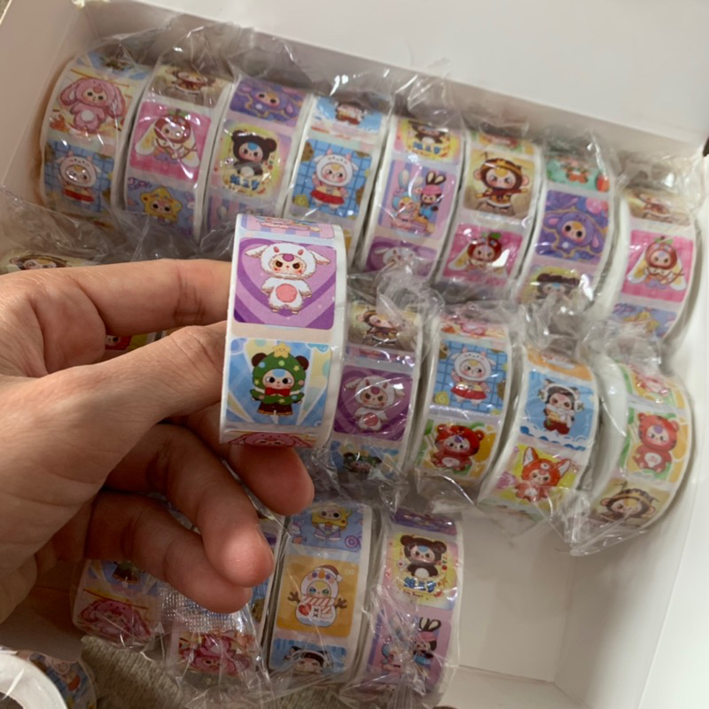 Cuộn sticker 500 miếng BABY THREE, hình dán Baby Three dán trang trí ...