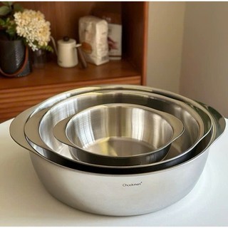 Nồi Inox 24cm Chockmen Nồi Tai Gấu Chockmen 16cm 20cm 24cm 28cm  CKM30 CKM31 CKM32 CKM33