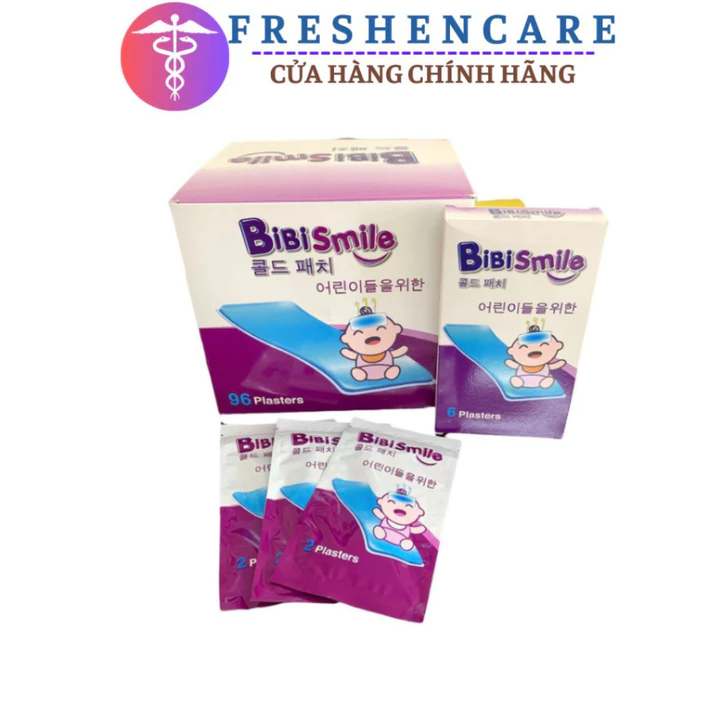 Miếng Dán Hạ Sốt Bibismile Giúp Hạ Nhiệt, Giảm Sốt Cho Bé Và Người Lớn- Hộp 3 gói x 2 miếng