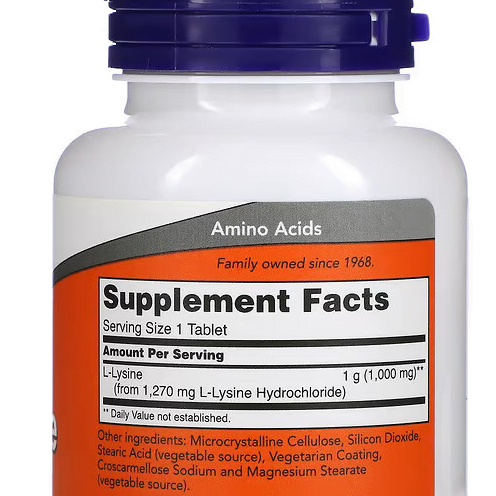 NOW L-LYSINE – DƯỠNG CHẤT THIẾT YẾU CHO DA, TÓC, XƯƠNG KHỚP