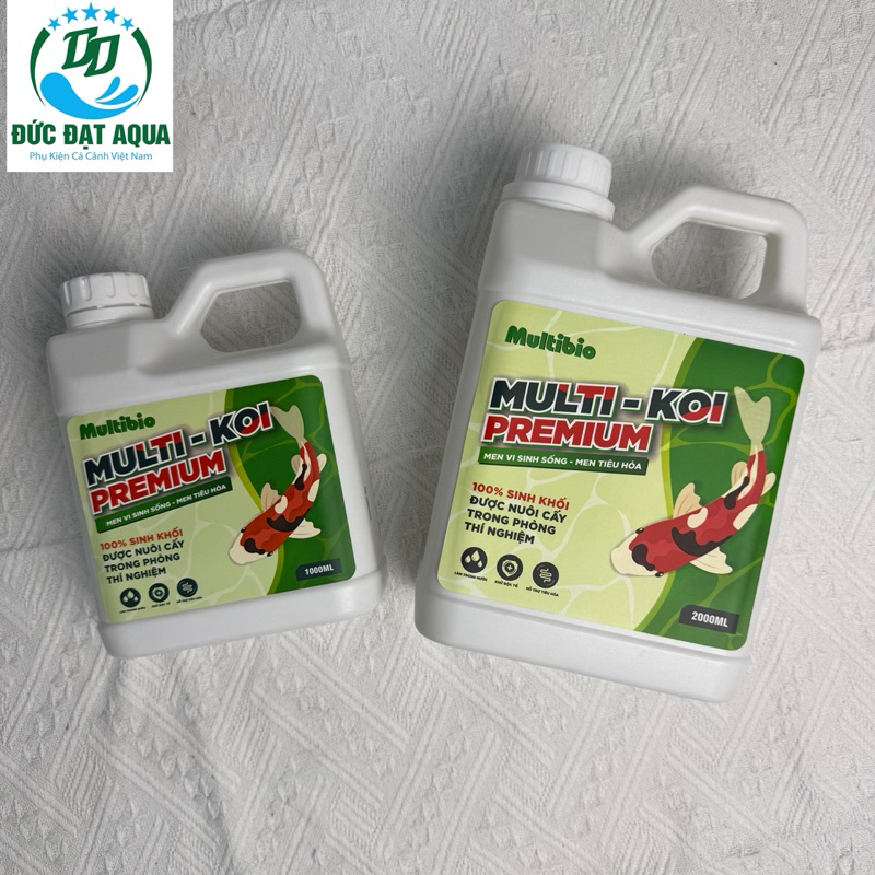 Vi sinh hồ koi Multi Koi Premium - can 1000ml-2000ml - làm trong nước và khử mùi hôi tanh dùng cho tất cả loại cá