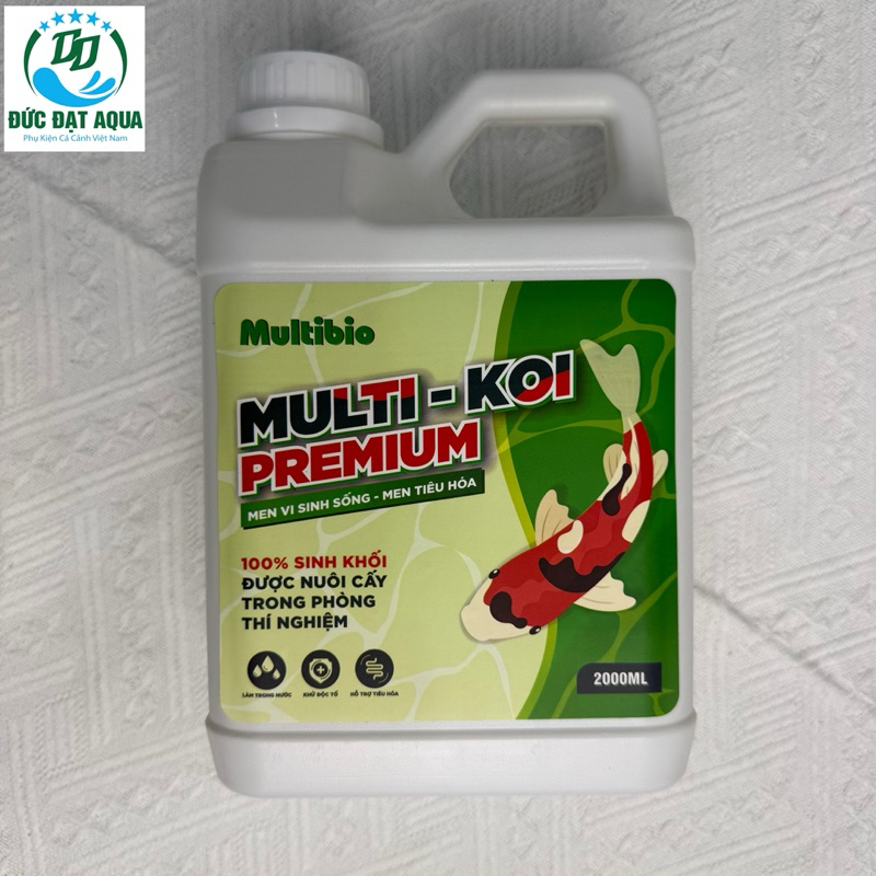 Vi sinh hồ koi Multi Koi Premium - can 1000ml-2000ml - làm trong nước và khử mùi hôi tanh dùng cho tất cả loại cá 2