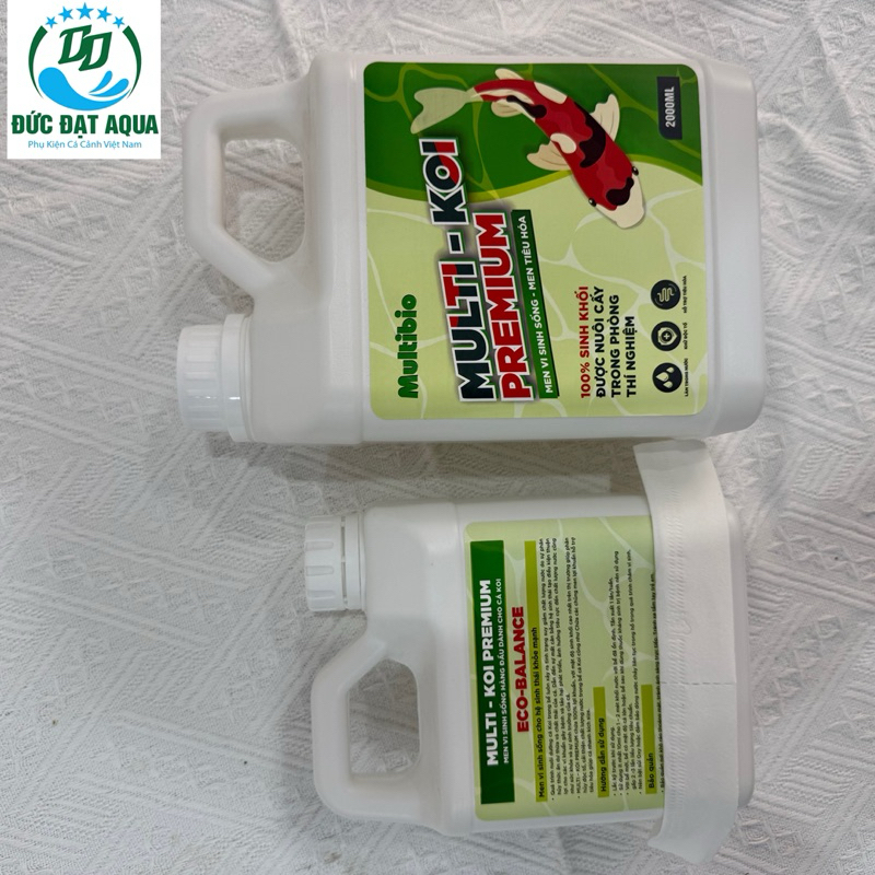 Vi sinh hồ koi Multi Koi Premium - can 1000ml-2000ml - làm trong nước và khử mùi hôi tanh dùng cho tất cả loại cá 6