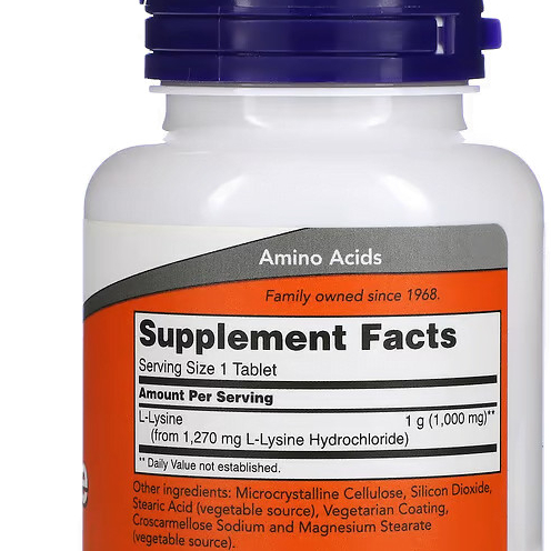 NOW L-LYSINE – VIÊN UỐNG CỦNG CỐ HỆ MIỄN DỊCH, HỖ TRỢ SỨC KHỎE TOÀN DIỆN