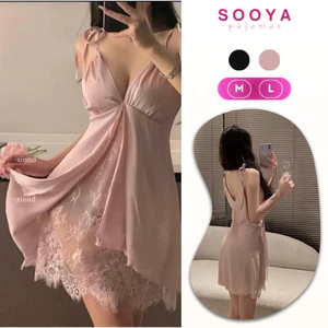 Váy Ngủ Hai Dây Lụa Satin Sexy Cao Cấp, Đầm Mặc Nhà Gợi Cảm Quyến Rũ Tôn Dáng Sooya N025