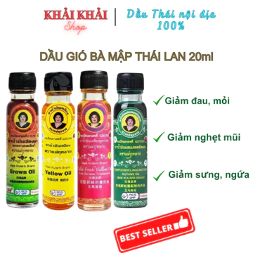 Dầu gió Thái Lan bà mập, dầu gió hoa hồng Mae kularb Brand Thái Lan 20cc Đủ Mùi Khải Khải Shop