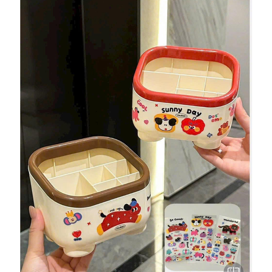 ỐNG CĂM BÚT NHIỀU NGĂN MẪU MỚI ĐỂ BÀN CHO BÉ - TH