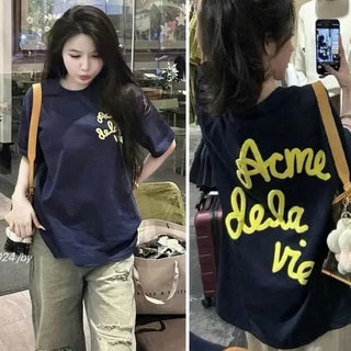 Áo thun Acme*dela*vie Hình In nổi 5D cao cấp,3 MÀU tay lỡ fom rộng, mềm mịn thấm hút mồ hôi - Hottrend Hè 2025