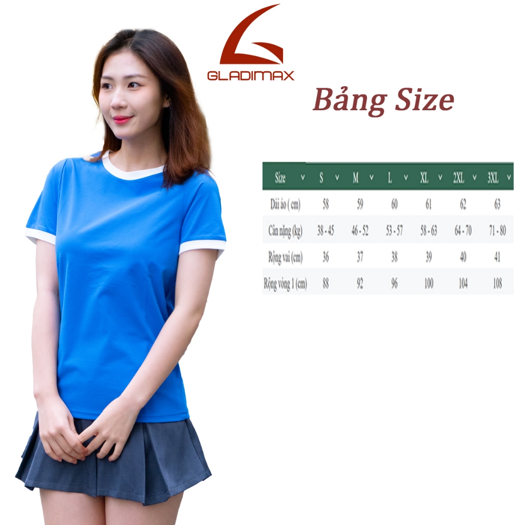 Ảnh GLADIMAX Áo Thun Cổ Tròn Phối Cổ TS154  l SỢI BÔNG MỸ KHÔNG TẠP CHẤT l T-shirt Nữ Cá Tính 4