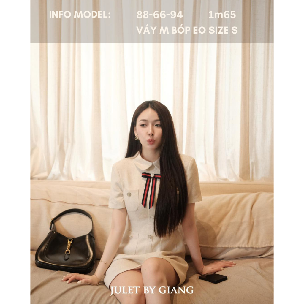 [JULETBYGIANG] Váy Tiểu Thư Sang Chảnh Juletbygiang Đầm thiết kế liền dáng chữ A Monte Dress chất TE