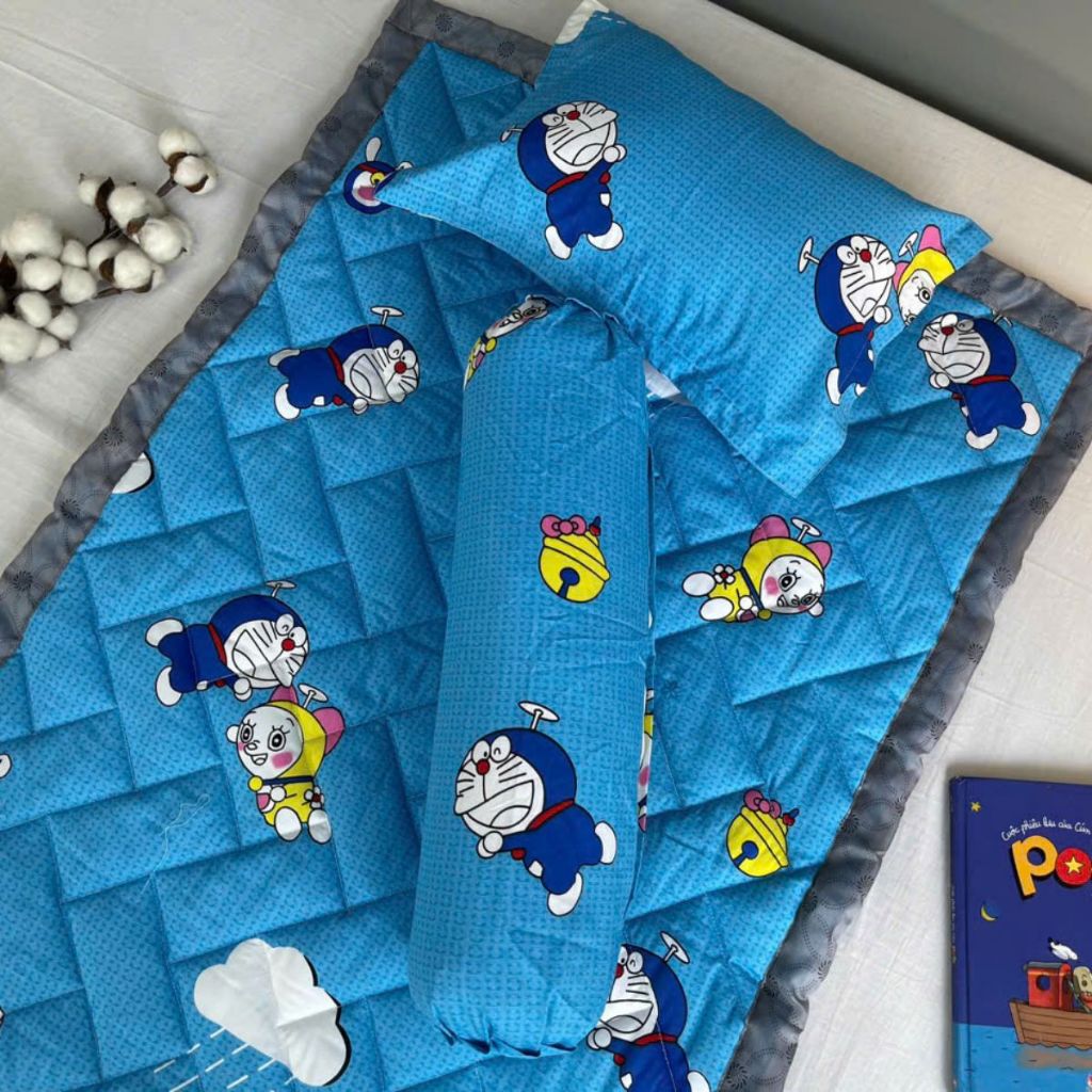 Bộ nệm gối Mitu Home bé đi học mầm non mẫu giáo, tiểu học vải cotton ...