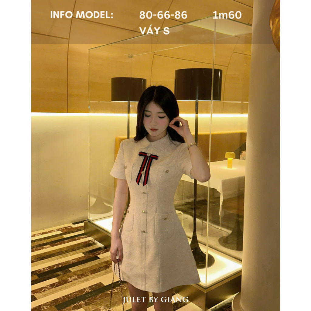 [JULETBYGIANG] Váy Tiểu Thư Sang Chảnh Juletbygiang Đầm thiết kế liền dáng chữ A Monte Dress chất TE