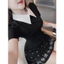 Đầm nữ, váy nữ thiết kế tuyết mưa cổ bẻ đính đá siêu sang có quần lót trong Fizano HCOM25395