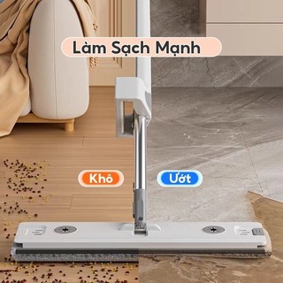 Bộ Cây Lau Tự Vắt Nhà Kèm Xô Gấp Gọn Silicon Thông Minh Tặng Kèm 4 Bông Lau Mẫu Mới 2026 . ( hàng chuẩn công ty )