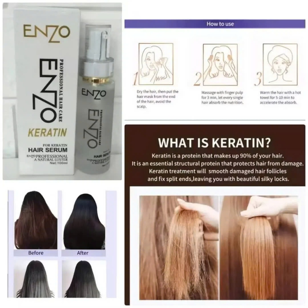 Ảnh Tinh dầu dưỡng tóc enzo ,dùng cho tóc khô,xơ,hư tổn ,nuôi dưỡng tóc chắc khoẻ ,mềm mượt,bồng bềnh 1