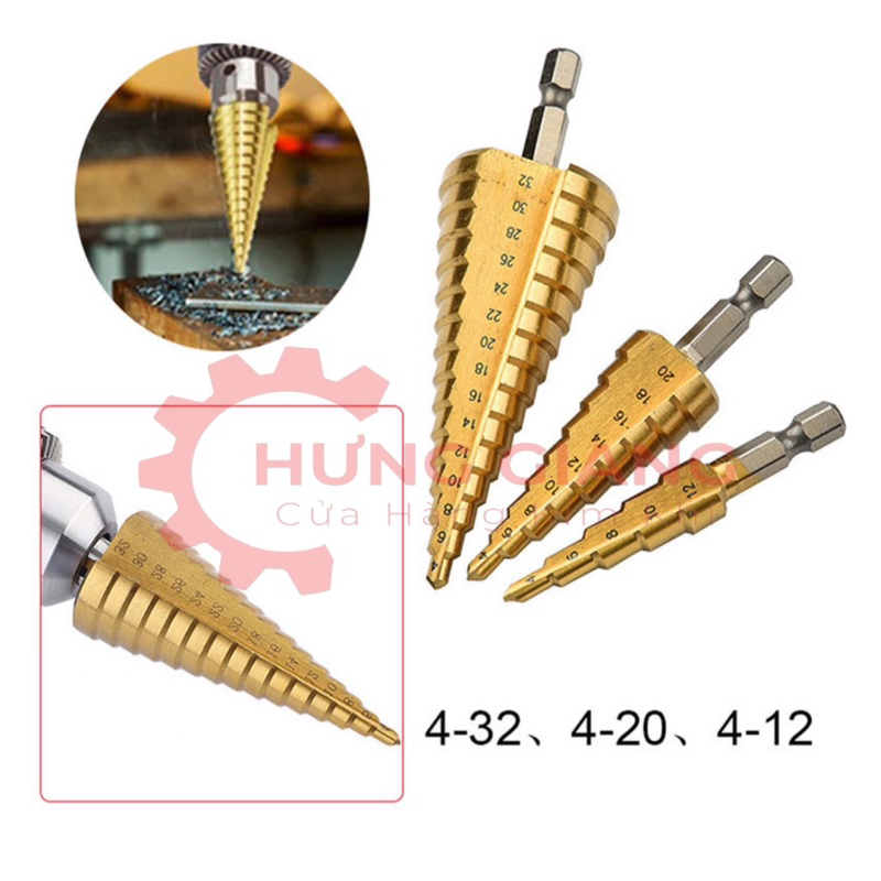 Bộ 3 Mũi Khoan Tháp Đa Năng WORKZONE 4-12mm 4-20mm 4-32mm