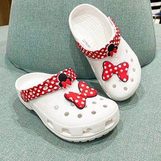 Dép Sục classic Disney Minnie Mouse trẻ em tặng kèm jibbitz nơ to y hình, sục chuột mickey nhựa eva kháng khuẩn tốt