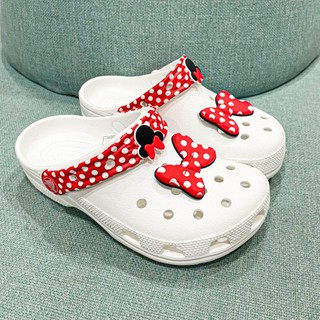 Dép Sục classic Disney Minnie Mouse trẻ em tặng kèm jibbitz nơ to y hình, sục chuột mickey nhựa eva kháng khuẩn tốt