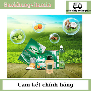 (COMBO 4 món Siêu tiết kiệm) Bột rửa chén bát sinh học cho tất cả máy rửa bát Satos