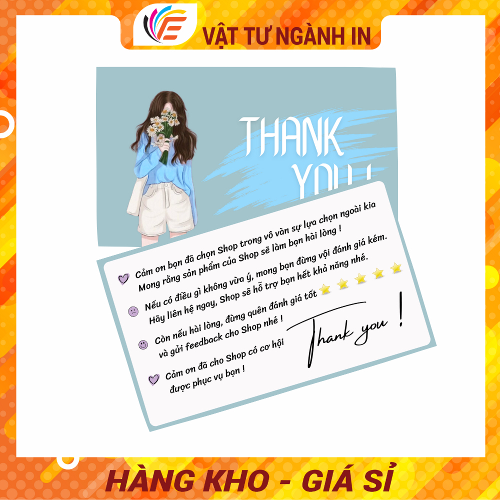 Card Cảm Ơn Thiệp Thank You Thẻ Cảm ơn - CHỌN MẪU - Hộp 100 Cái - Có nhận số lượng ít