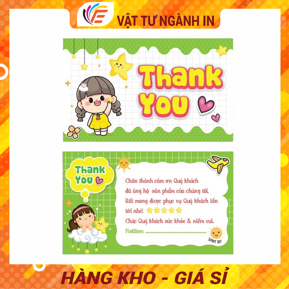 Card Cảm Ơn Thiệp Thank You Thẻ Cảm ơn - CHỌN MẪU - Hộp 100 Cái - Có nhận số lượng ít