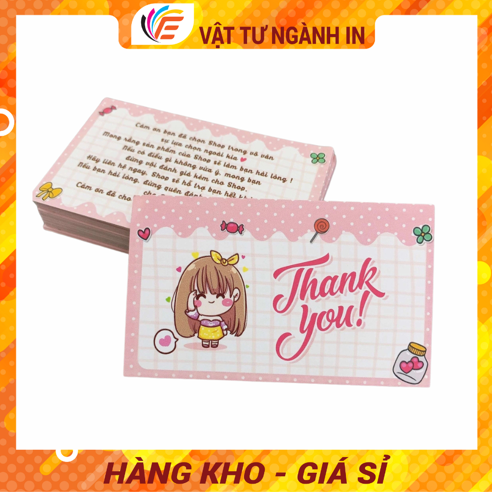 Card Cảm Ơn Thiệp Thank You Thẻ Cảm ơn - CHỌN MẪU - Hộp 100 Cái - Có nhận số lượng ít