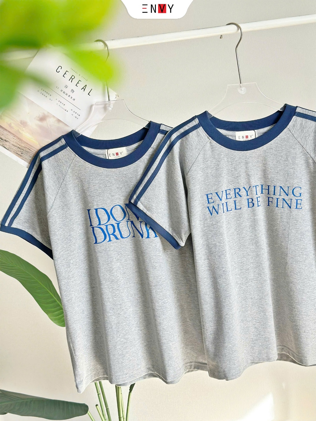Ảnh Áo Thun Nữ Cotton Form Vừa Chạy Viền Trẻ Trung ENVY AT269 2