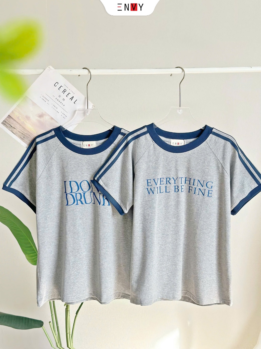Ảnh Áo Thun Nữ Cotton Form Vừa Chạy Viền Trẻ Trung ENVY AT269 4