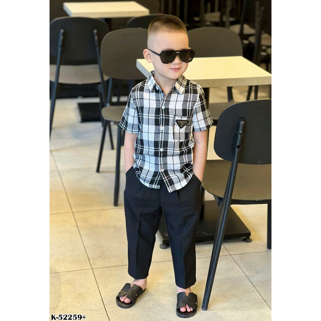 Áo Sơ Mi Nam Cộc Tay Pờ Ra Đa Kẻ Sọc Mới Nhất - Áo Sơ Mi Cộc Tay Bé Trai Đi Học Siêu Đẹp