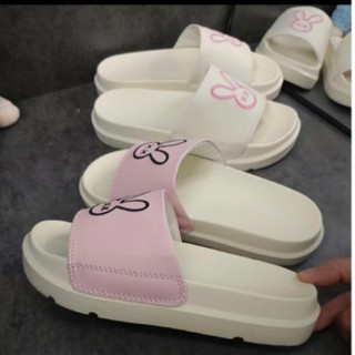 Dép Quai Ngang Nữ Thêu Thỏ Rabbit Town Trendy, Đế Cao 4Cm, Không Trơn Trượt, Hỗ Trợ Đổi Size
