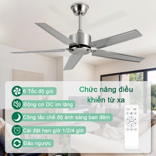 【COD】Quạt trần Gogeous Thép không gỉ trang trí phòng khách quạt trần dc No đèn