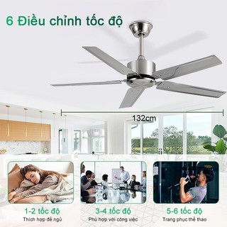 【COD】Quạt trần Gogeous Thép không gỉ trang trí phòng khách quạt trần dc No đèn