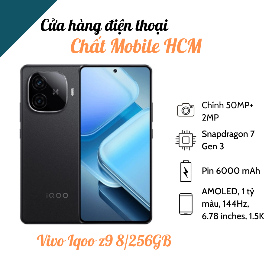Điện thoại Vivo iQOO Z9 5G Snapdragon 7 Gen 3 Pin 6000mAh 2 Sim | BigBuy360 - bigbuy360.vn