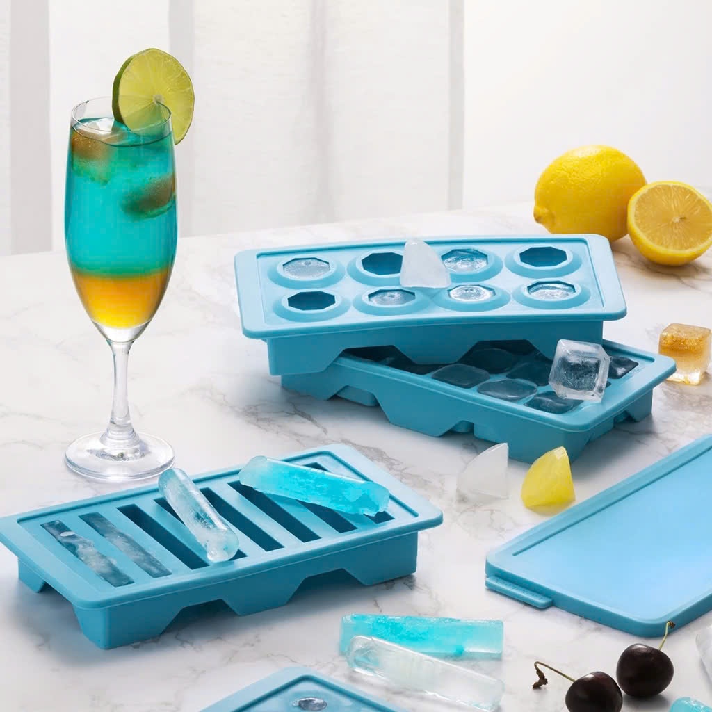 Khay Làm Đá Silicone LocknLock Ice Tray SLX167, SLX168, SLX169 Màu Xanh Dương - K-MALL