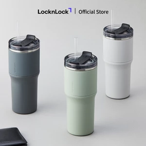 Bình giữ nhiệt sơn tĩnh điện Lock&Lock Metro Drive 650ml kèm ống hút và cọ rửa - LHC4277S (3 màu) chống trơn trượt