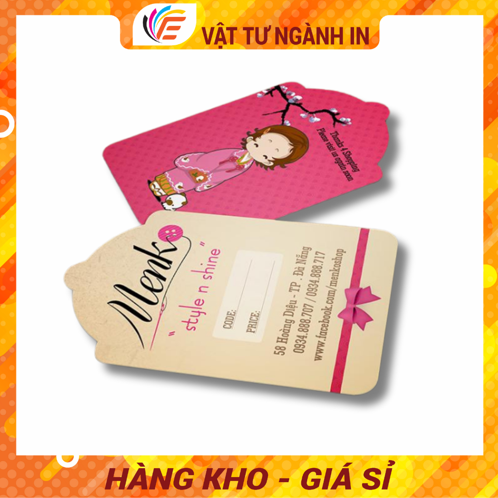 Tag Treo Mác Treo Quần Áo Thẻ Treo Thời Trang - Đủ kích thước - Mẫu mã - Có in số lượng ít