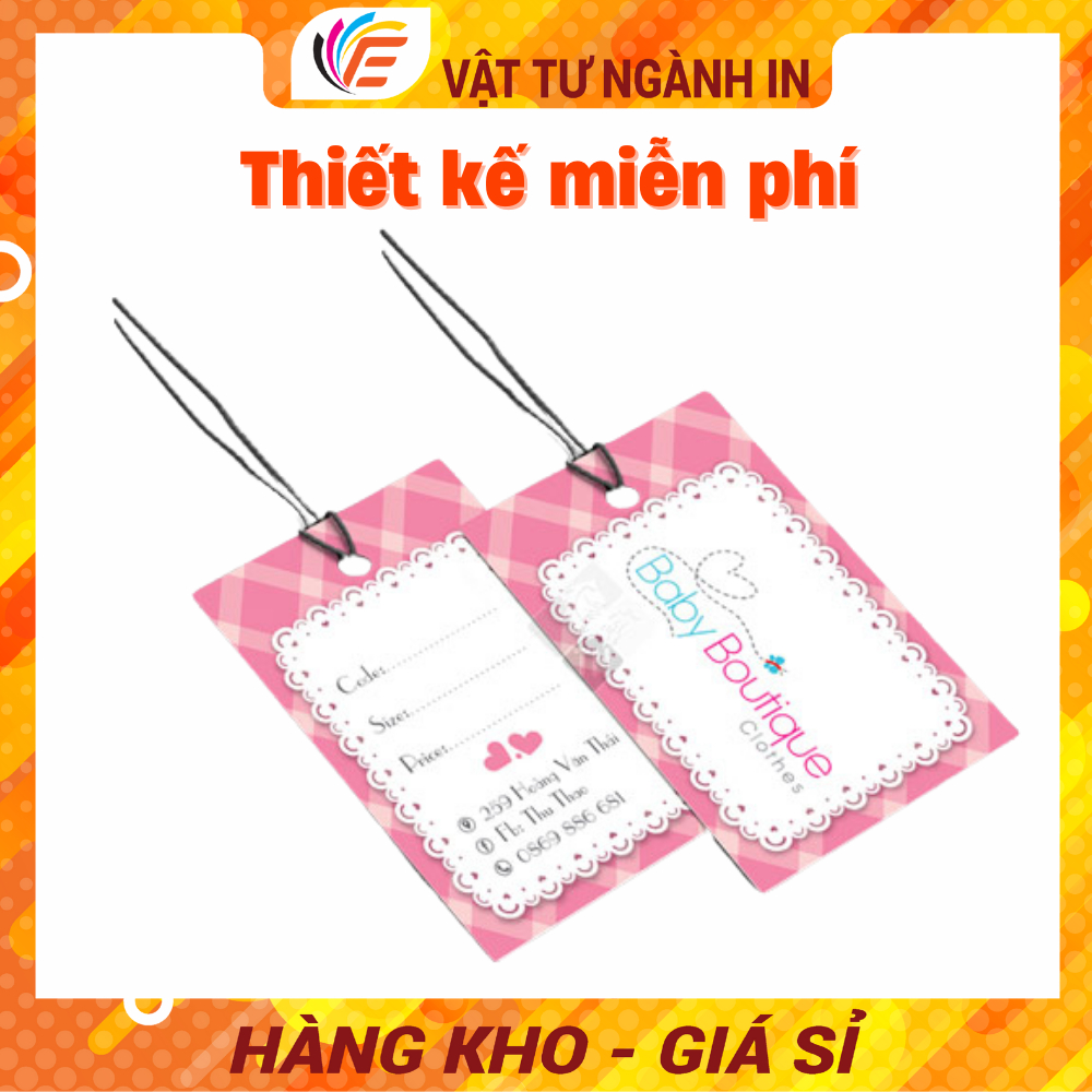 Tag Treo Mác Treo Quần Áo Thẻ Treo Thời Trang - Đủ kích thước - Mẫu mã - Có in số lượng ít