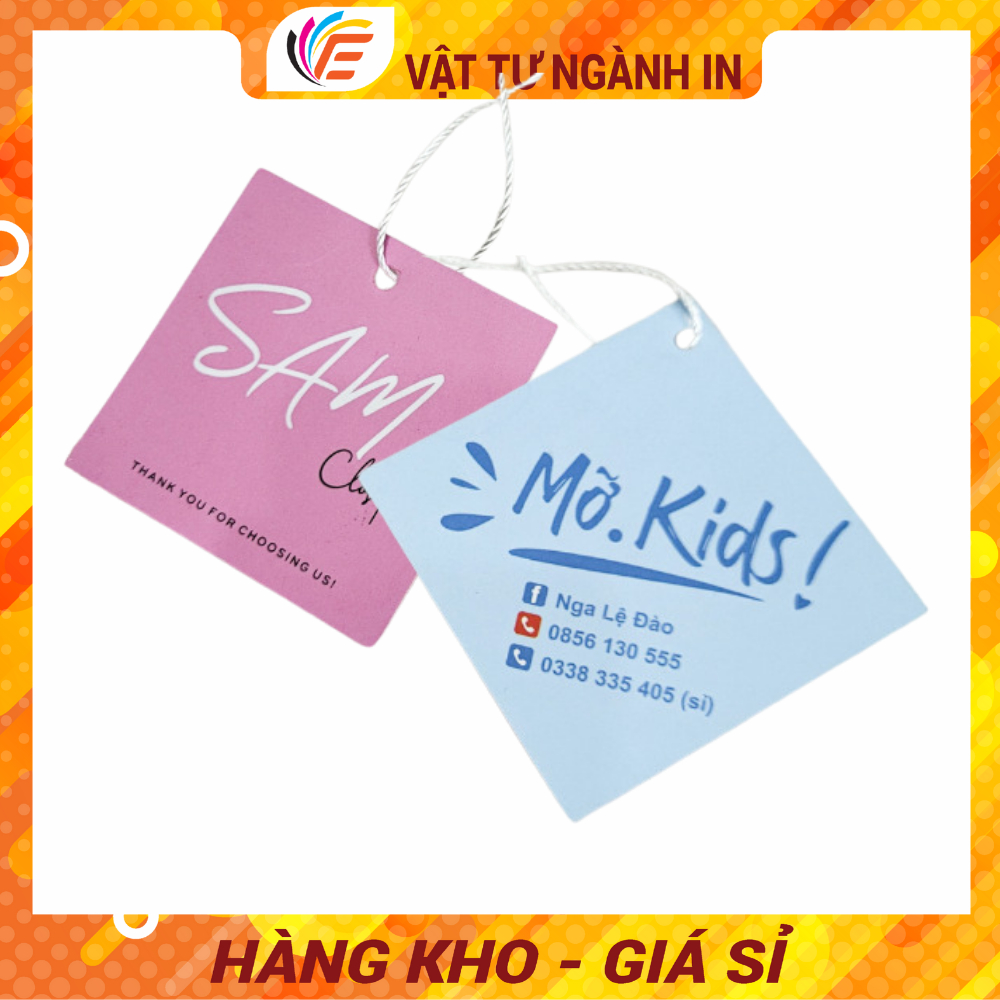 Tag Treo Mác Treo Quần Áo Thẻ Treo Thời Trang - Đủ kích thước - Mẫu mã - Có in số lượng ít