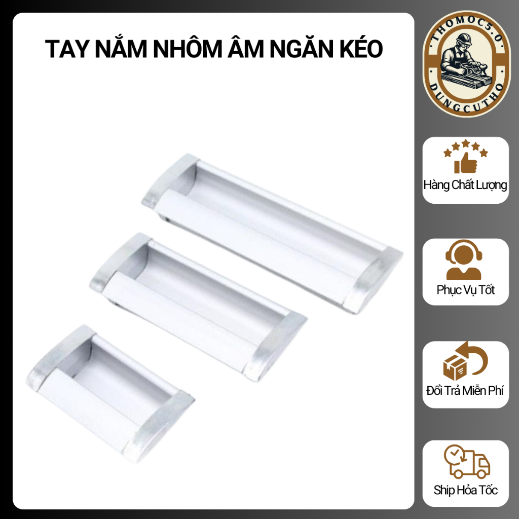 Tay Nắm Ngăn Kéo, Tay Nắm Tủ Âm Hợp Kim Nhôm Cao Cấp - Nâng Tầm Nội Thất Hiện Đại