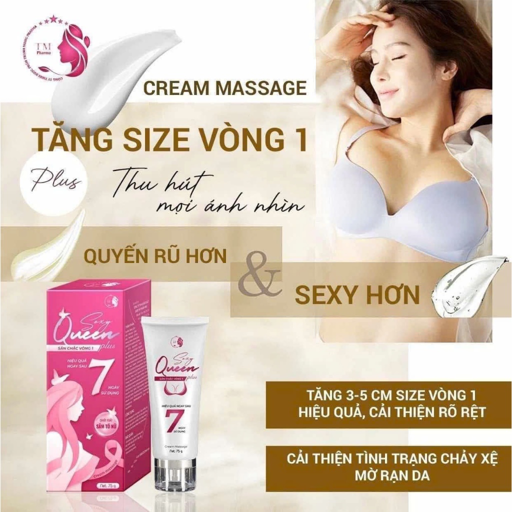 Ảnh Kem Masaage Tăng Size Vòng 1 Sexy Queen Plus Hỗ Trợ Tăng Size Vòng 1 , Dưỡng Da Săn Chắc V1 2