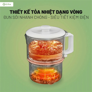 Ấm điện đun nước E-PRO VEP-EKT-SS2 (ZDP), gấp gọn tiện lợi, 0.8L  |Bảo hành 12 tháng