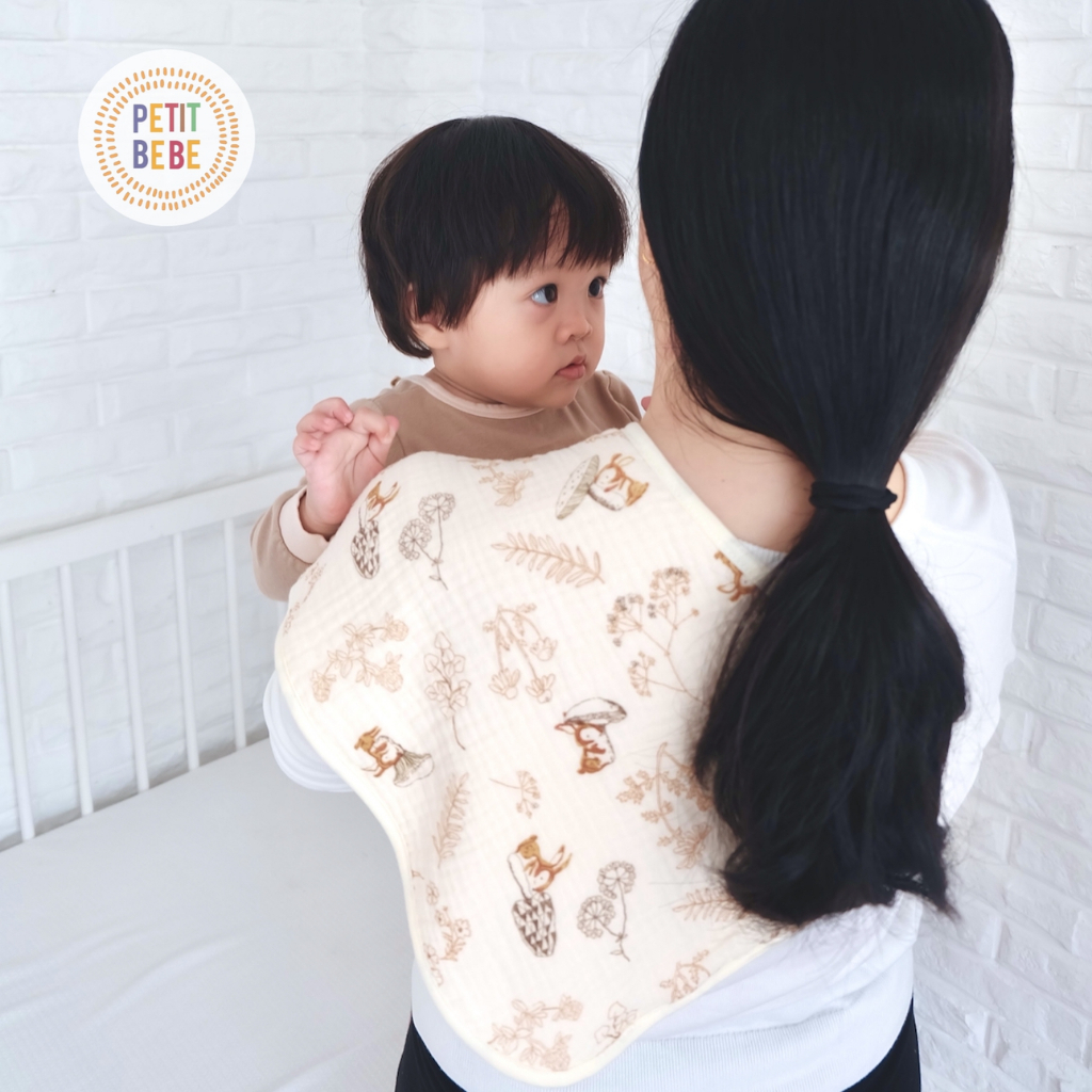 Ảnh Khăn lót vai vỗ ợ hơi cho bé Petit Bebe muslin 6 lớp mềm mại thấm hút tốt an toàn cho da bé sơ sinh 3