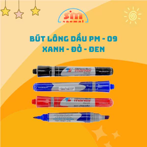 Bút Lông Dầu 2 Đầu Bút Thiên Long PM-09 Mực Đều Bám Dính Tốt Văn Phòng Phẩm Sao Mai