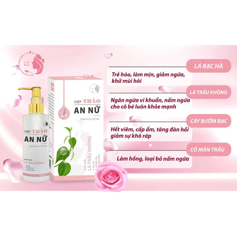 Ảnh Dung dịch vệ sinh diệp thảo an nữ giúp làm sạch nhẹ nhàng ngăn ngừa độ pH,giảm mùi hôi viêm nhiễm nấm ngứa 3