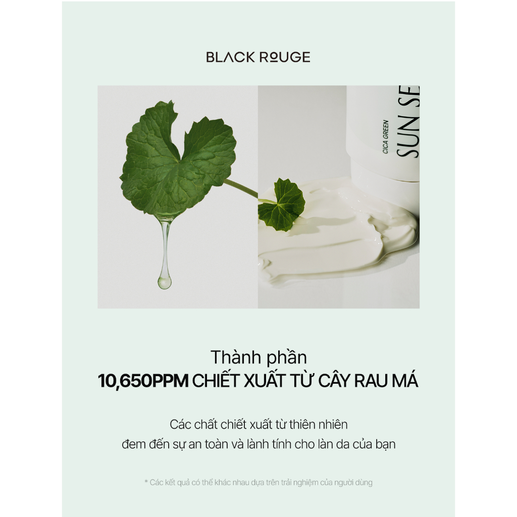 Ảnh Tinh Chất Chống Nắng Black Rouge Cica Green Sun Serum Hàn Quốc SPF50+ PA+++++ 3ml 2