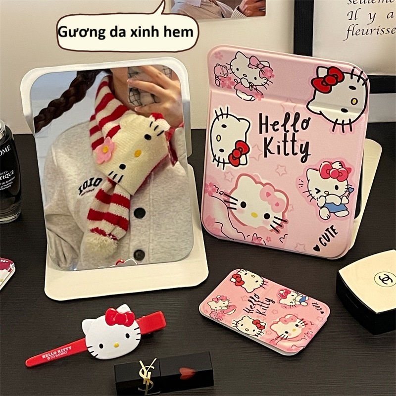 Gương trang điểm gương cầm tay da mini hoạt hình Mim Mim Store ...